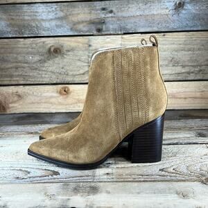 Marc Fisher Maree Bootie - Suede Leather Brown - 6.5 - New without box